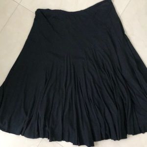 DKNY Black Cotton Flared Skirt Sz M